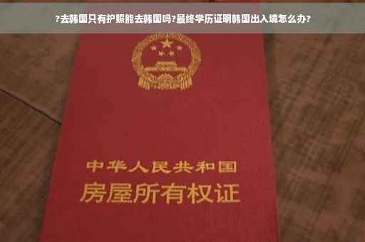 ?去韩国只有护照能去韩国吗?最终学历证明韩国出入境怎么办?