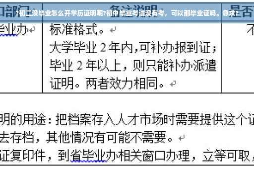 ?初二没毕业怎么开学历证明呢?初中毕业考试没有考，可以那毕业证吗。急求?