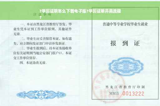 ?学历证明怎么下载电子版?学历证明开具流程
?