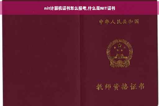 nit计算机证书怎么报考,什么是NIT证书