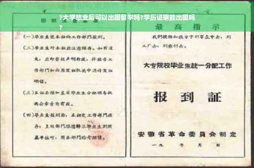 ?大学毕业后可以出国留学吗?学历证明能出国吗
?