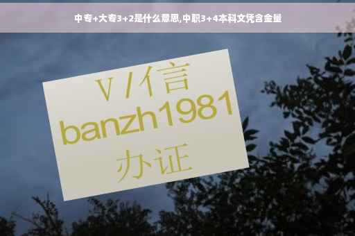 中专+大专3+2是什么意思,中职3+4本科文凭含金量