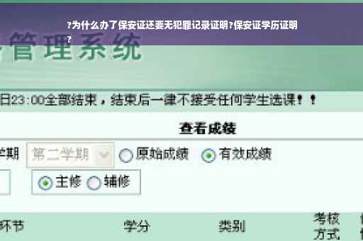 ?为什么办了保安证还要无犯罪记录证明?保安证学历证明
?