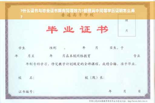 ?什么证书与毕业证书拥有同等效力?新疆高中同等学历证明怎么弄
?