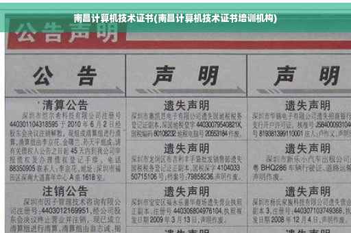 南昌计算机技术证书(南昌计算机技术证书培训机构)