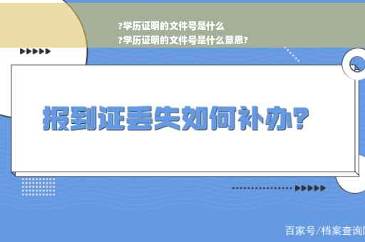 ?学历证明的文件号是什么
?学历证明的文件号是什么意思?
