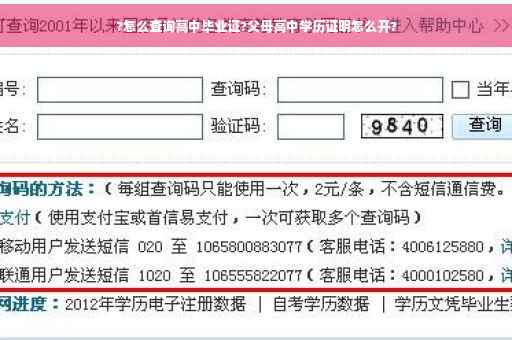 ?怎么查询高中毕业证?父母高中学历证明怎么开?