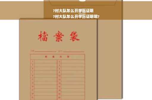 ?村大队怎么开学历证明
?村大队怎么开学历证明呢?