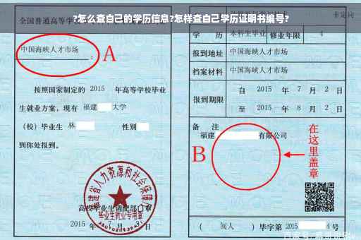 ?怎么查自己的学历信息?怎样查自己学历证明书编号?