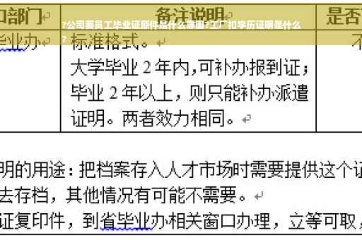 ?公司要员工毕业证原件是什么意国?工厂扣学历证明是什么
?