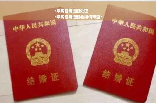 ?学历证明造假处理
?学历证明造假会如何审查?