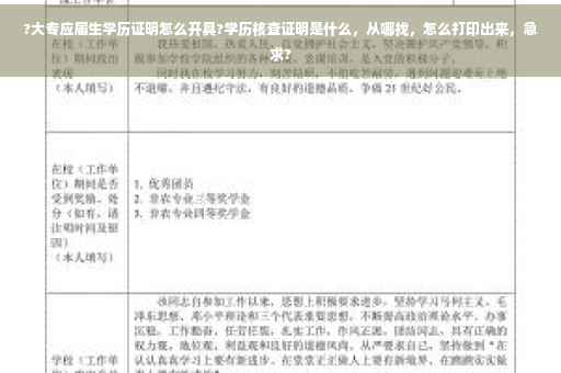 ?大专应届生学历证明怎么开具?学历核查证明是什么，从哪找，怎么打印出来，急求?