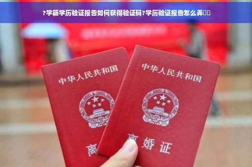 ?学籍学历验证报告如何获得验证码?学历验证报告怎么弄⚡️