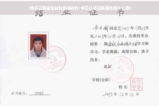 ?学历证明鉴定材料是啥样的?学历认证证明原件是什么啊?