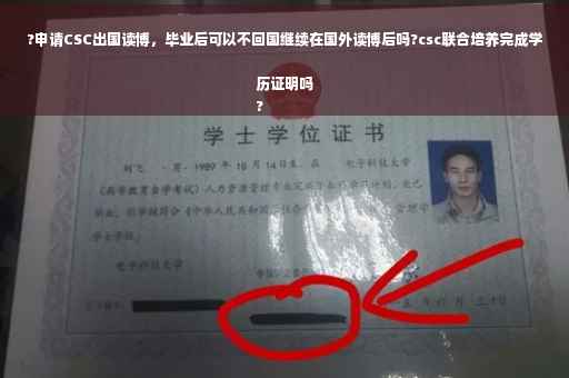 ?申请CSC出国读博，毕业后可以不回国继续在国外读博后吗?csc联合培养完成学历证明吗
?