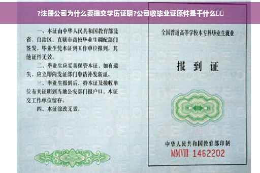 ?注册公司为什么要提交学历证明?公司收毕业证原件是干什么⚡️