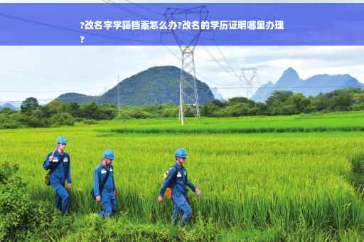 ?改名字学籍档案怎么办?改名的学历证明哪里办理
?