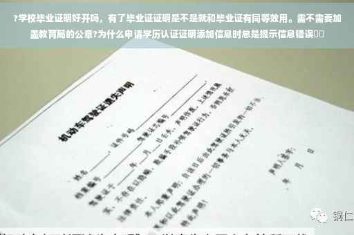 ?学校毕业证明好开吗，有了毕业证证明是不是就和毕业证有同等效用。需不需要加盖教育局的公章?为什么申请学历认证证明添加信息时总是提示信息错误⚡️
