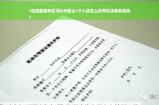 ?征信里面学历可以作假么?个人征信上的学历证明有用吗
?