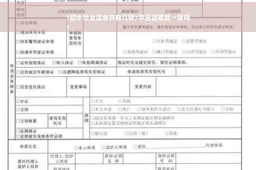 ?初中毕业证总共有几张?学历证明就一张吗
?