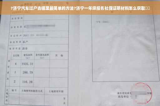 ?济宁汽车过户去哪里最简单的方法?济宁一年级报名社保证明材料怎么获取⚡️