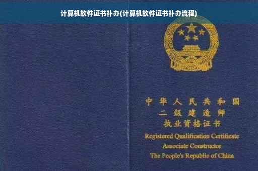 计算机软件证书补办(计算机软件证书补办流程)