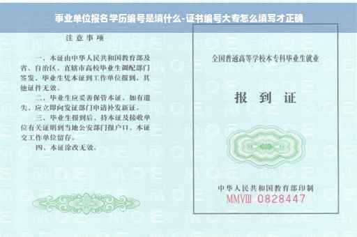 事业单位报名学历编号是填什么-证书编号大专怎么填写才正确