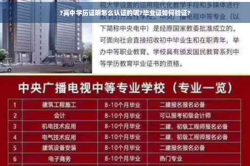 ?高中学历证明怎么认证的呢?毕业证如何验证?