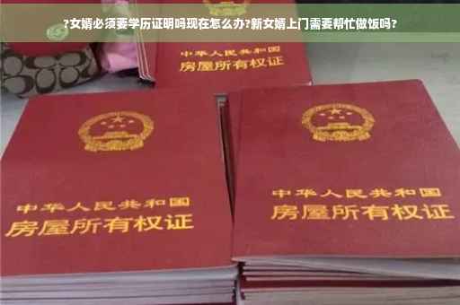 ?女婿必须要学历证明吗现在怎么办?新女婿上门需要帮忙做饭吗?