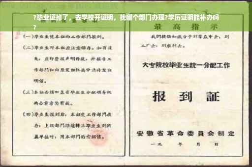 ?毕业证掉了，去学校开证明，找哪个部门办理?学历证明能补办吗
?