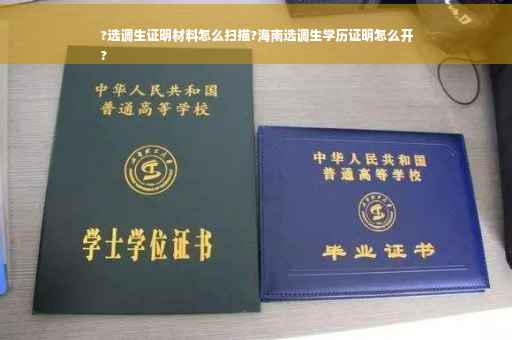 ?选调生证明材料怎么扫描?海南选调生学历证明怎么开
?