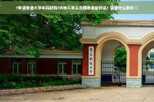 ?申请香港大学本科材料?内地人怎么办理香港身份证？需要什么条件⚡️