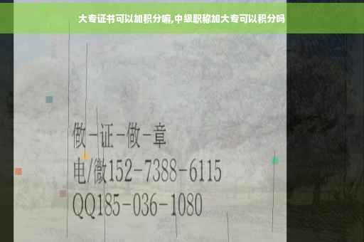 大专证书可以加积分嘛,中级职称加大专可以积分吗
