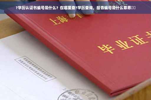 ?学历认证书编号是什么？在哪里查?学历查询，报告编号是什么意思⚡️