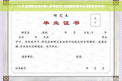 ?七天试岗期应该办理入职手续吗?试岗期就要学历证明复印件吗?