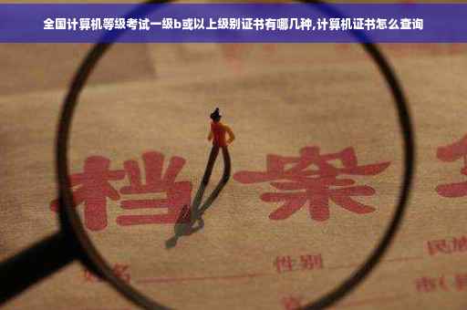 全国计算机等级考试一级b或以上级别证书有哪几种,计算机证书怎么查询