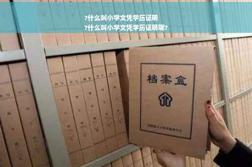 ?什么叫小学文凭学历证明
?什么叫小学文凭学历证明呢?