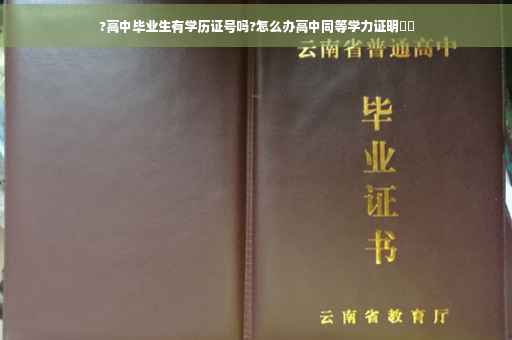 ?高中毕业生有学历证号吗?怎么办高中同等学力证明⚡️