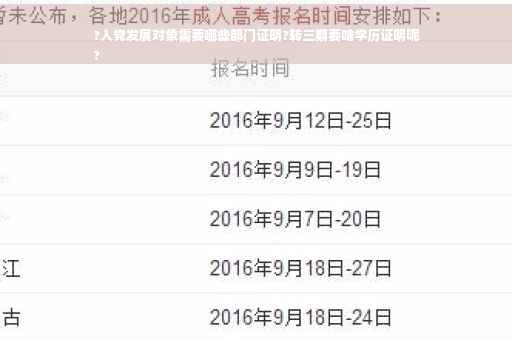 ?入党发展对象需要哪些部门证明?转三期要啥学历证明呢
?