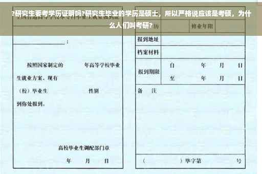 ?研究生要考学历证明吗?研究生毕业的学历是硕士，所以严格说应该是考硕，为什么人们叫考研?
