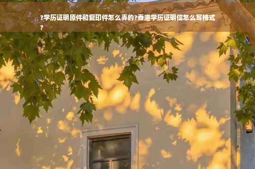 ?学历证明原件和复印件怎么弄的?香港学历证明信怎么写格式
?