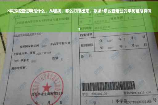 ?学历核查证明是什么，从哪找，怎么打印出来，急求?怎么查老公的学历证明真假
?
