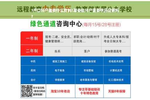 ?户口分户需要什么资料?居委会分户需要学历证明吗
?
