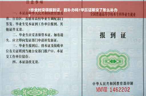 ?毕业时没领报到证，能补办吗?学历证明没了怎么补办
?