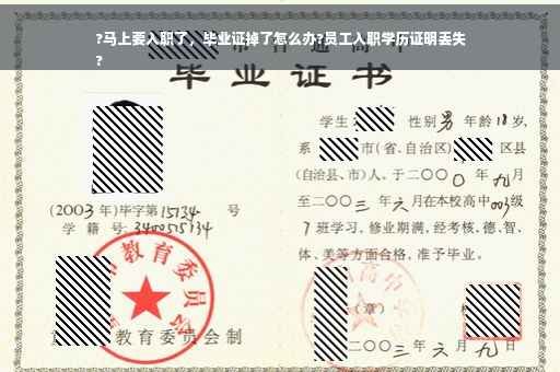 ?马上要入职了，毕业证掉了怎么办?员工入职学历证明丢失
?