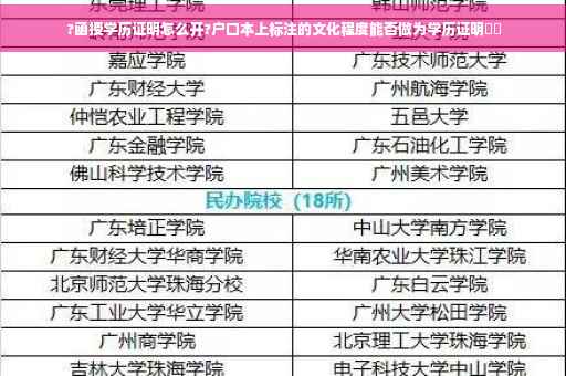 ?函授学历证明怎么开?户口本上标注的文化程度能否做为学历证明⚡️