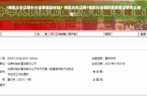 ?南昌出生证明补办需要哪些材料？南昌出生证明?南昌社会保险费缴费证明怎么查询⚡️