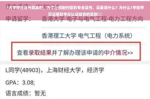 ?大学学历证书是真的，为了上班制作假的专业证书，后果是什么？为什么?学校学历证明和学历认证报告的区别⚡️