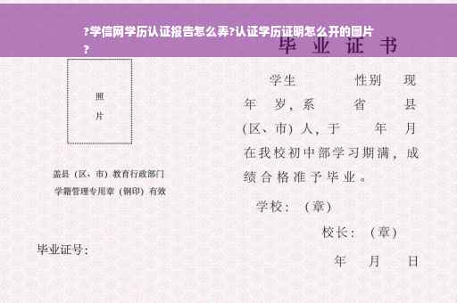 ?学信网学历认证报告怎么弄?认证学历证明怎么开的图片
?