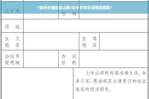 ?如何办理在读证明?初中开学历证明流程图?